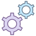 Animated mechanical gears icon representing API integrations